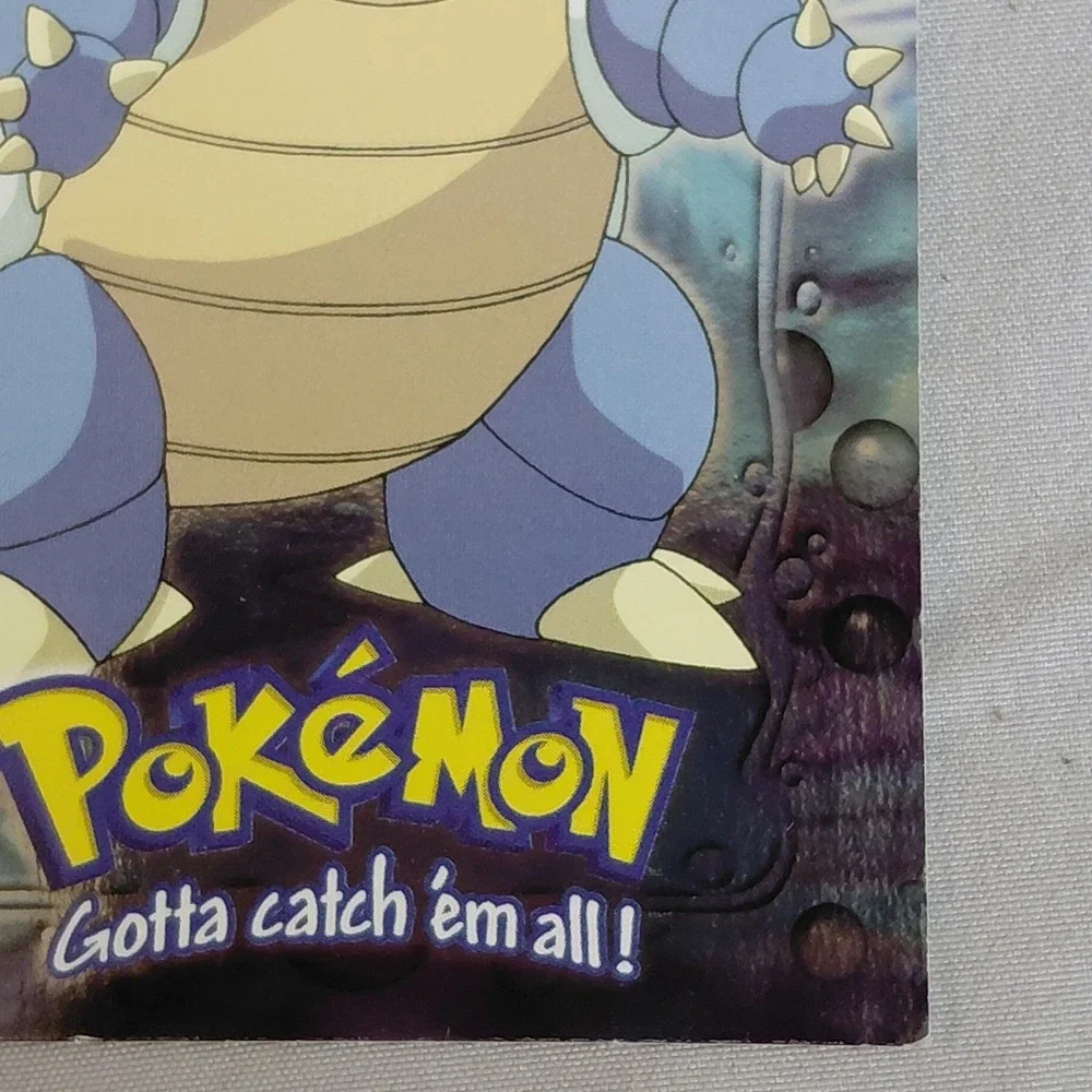1999 Topps Pokemon Blastoise E9 Rainbow Holo Foil Blue Logo Movie Evolution